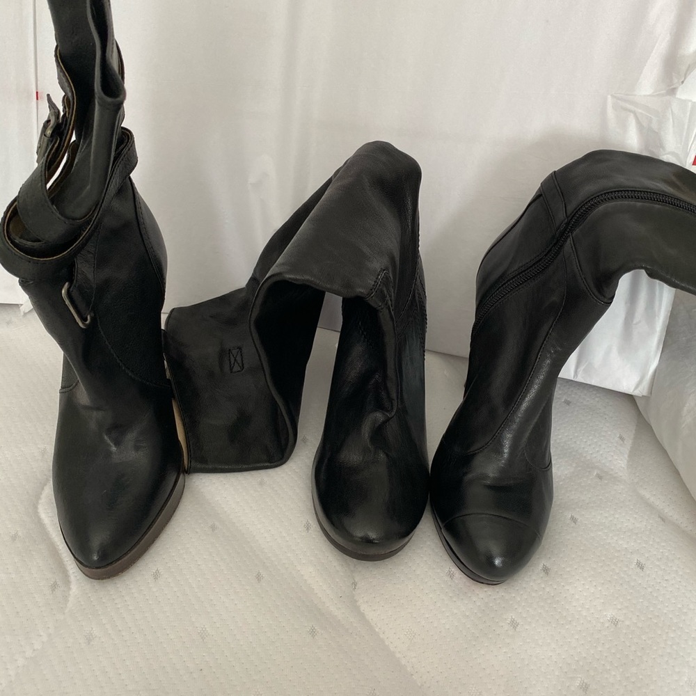 3 pairs of boots all leather